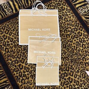 Michael Kors Gold Shopping Bags Set